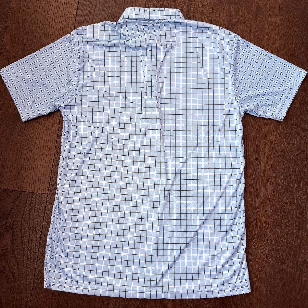 Collars & Co. Performance Polo - Men’s Medium - Blue Windowpane Grid - Picture 2 of 6
